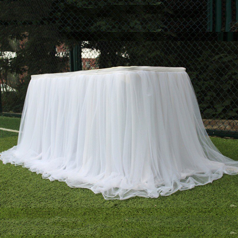 Jupe de Table en Tulle Tutu de mariage | Tissu de vaisselle, nappe de décoration pour réception-cadeaux pour bébé, nappes de Table pour plinthe d'anniversaire