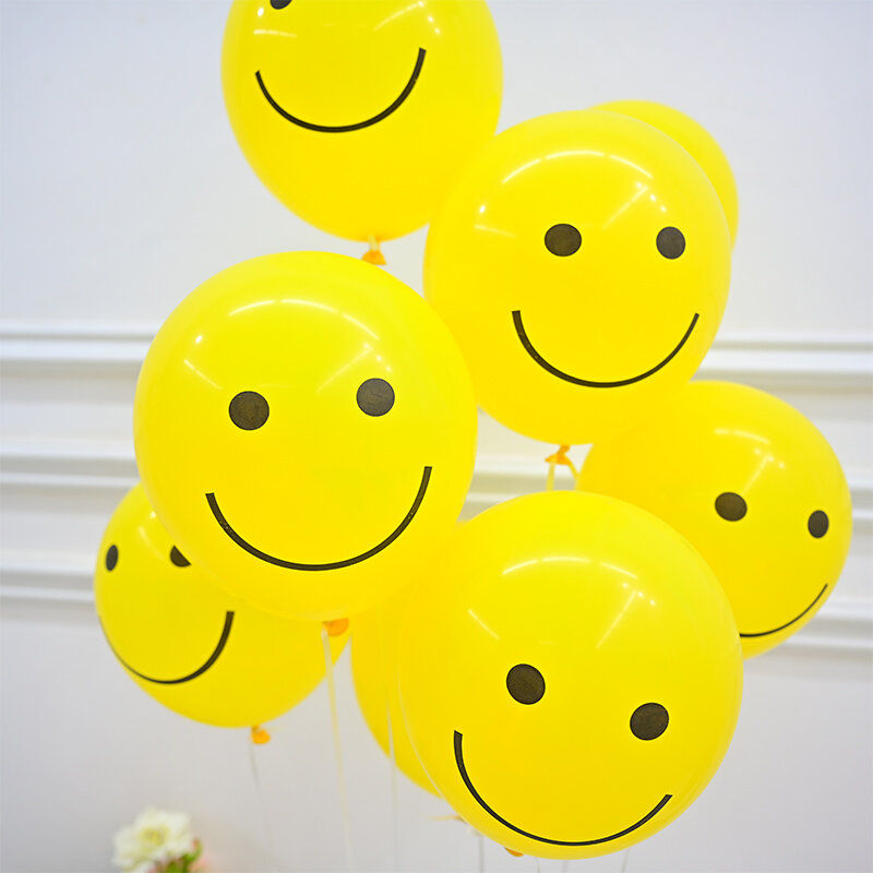 Balões redondos com smile, 10 peças, decoração de festa de aniversário