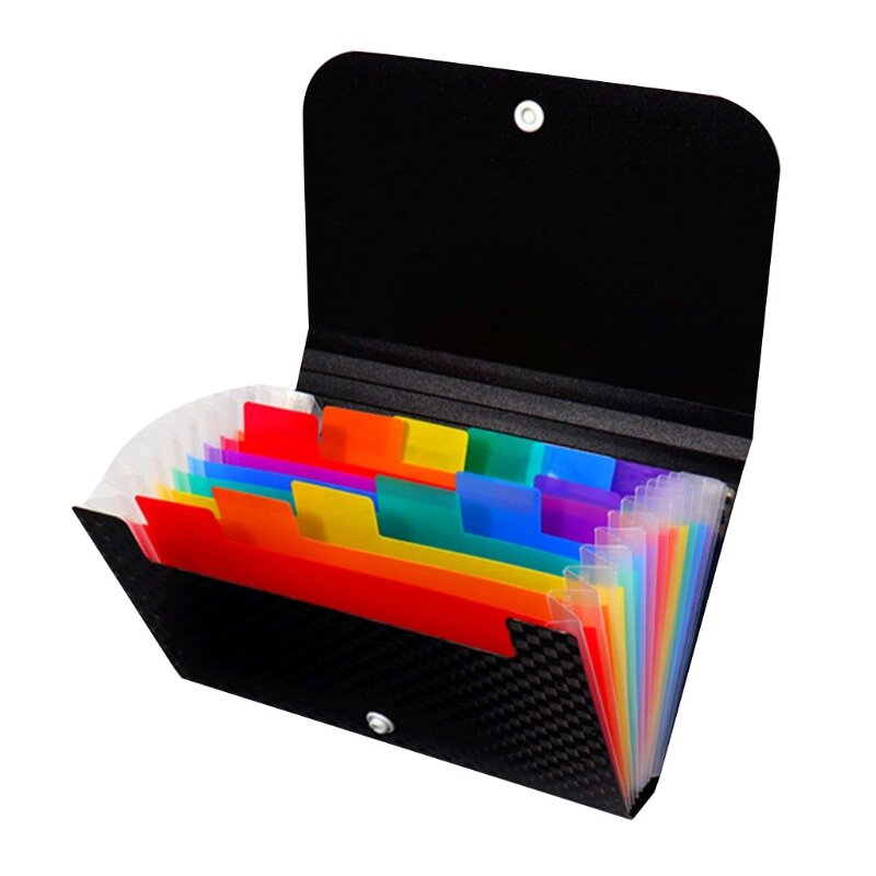 R9CB Portable Receipt Folder Accordion Folder A6 Size Expandable File Wallet Ideal for School Student Office Business Staff
