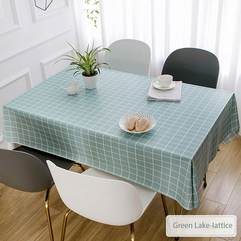 Woven Table Cloth PVC Waterproof Oilproof Dining Tablecloth Kitchen Decorative Rectangular Coffee Cuisine Party Table Cover Map