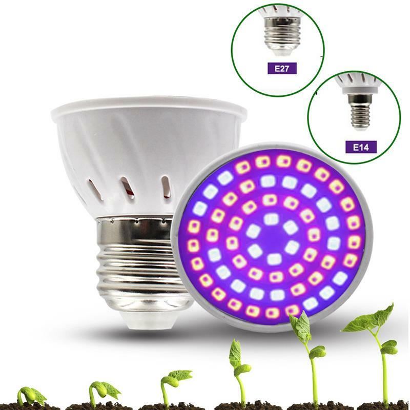 Lámpara LED para crecimiento de plantas, lámpara hidropónica para invernaderos de jardín, E27, E14, 110/220V, 36/54/72 Led