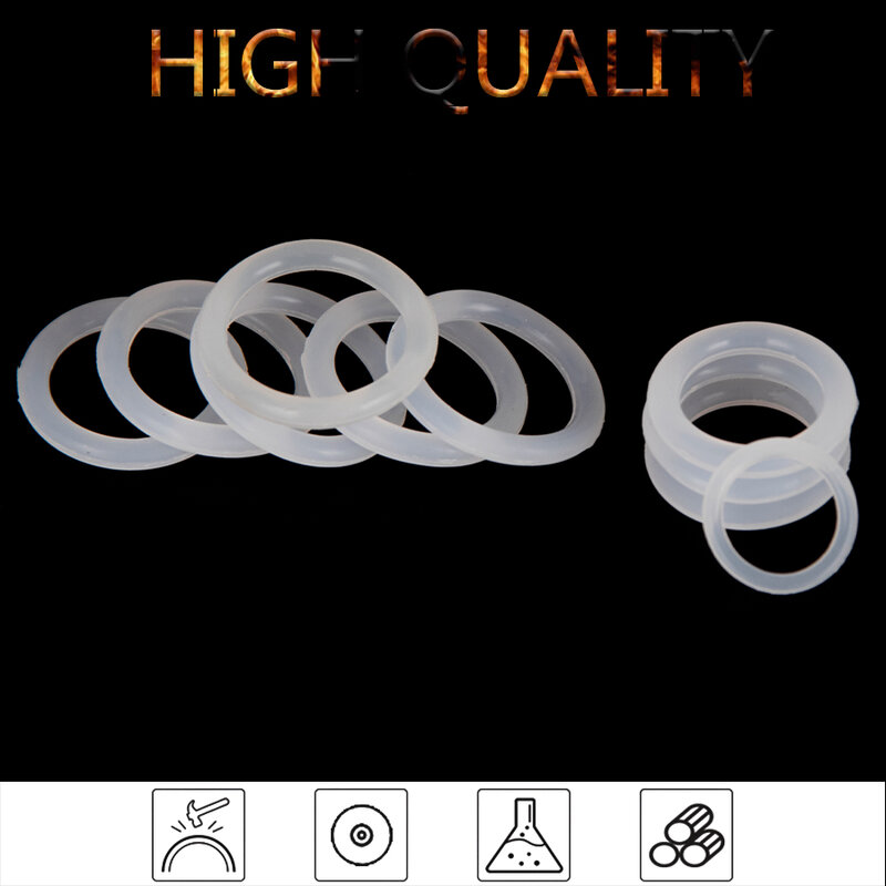 Vmq anel de borracha de silicone, substituição de anel o com vedação branca, anel de borracha de silicone para vedação, arruela do anel de 6mm-30mm cs 1.9mm, acessórios diy s59, 20 peças