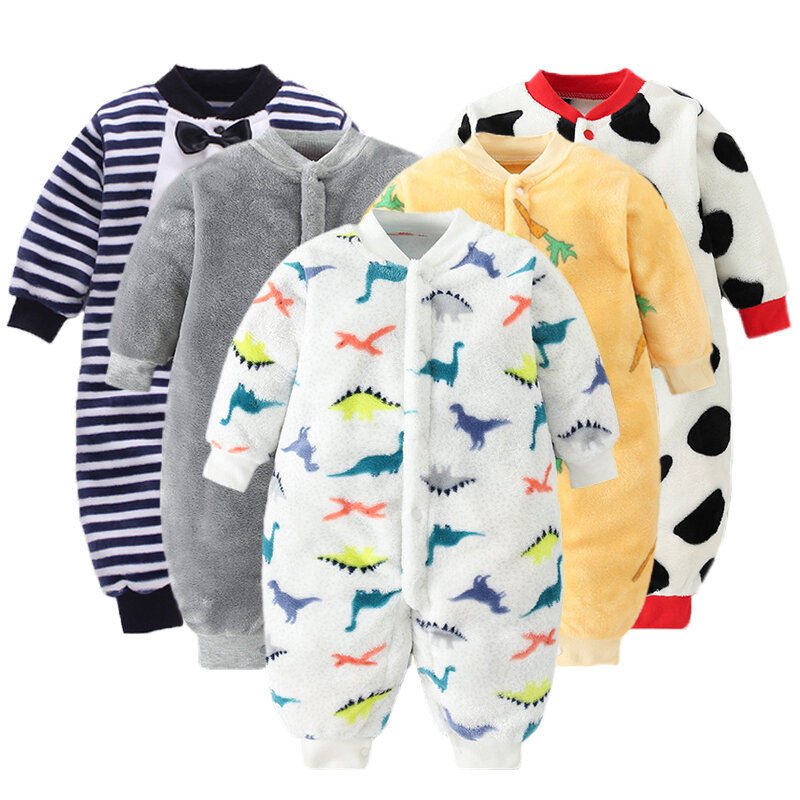 Nowonarodzone dziecko wiosna zimowe ubrania niemowlę kurtka dla dziewczyny kombinezon dla chłopców miękka flanelowa Bebe Romper ubranka dla dzieci 0-18 miesięcy