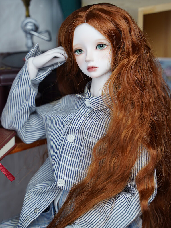 Bybrana-peluca larga y recta para muñecas, pelo negro, BJD, 1/3, 1/4, Envío Gratis