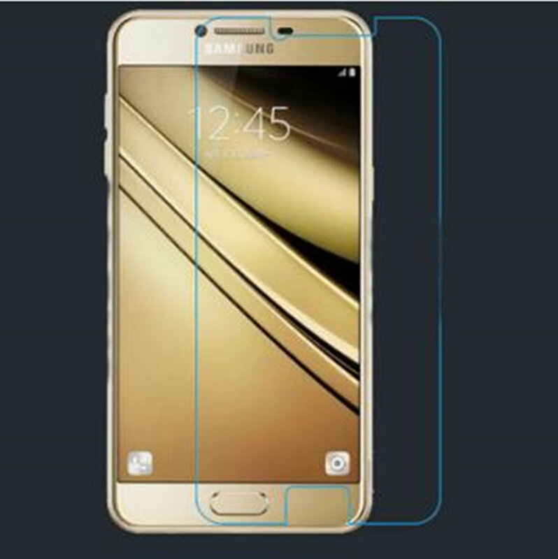 Kaca Tempered 3-1 Pcsteppered untuk Samsung Galaxy C7 C7000 Pelindung Layar Kaca 2.5D 9H Film Pelindung Premium