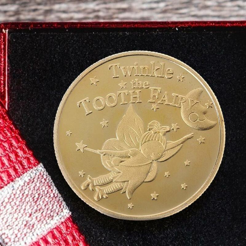記念コインの形をした金の装飾,1個,子供のための創造的な歯の変更,ギフトの記念品
