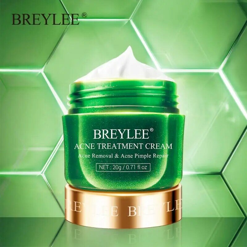 BREYLEE – crème Anti-acné, arbre à thé, contrôle de l'huile, rétrécissement des Pores, Gel à Essence hydratante, outil de beauté du visage pour femmes