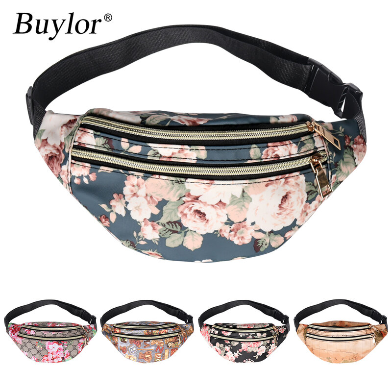 Buylor Bloco de Fanny Belt Bag para As Mulheres Designer de Moda PU de Couro de Cintura Bolsa de Ombro Crossbody bag Cintura Packs para o Partido, data