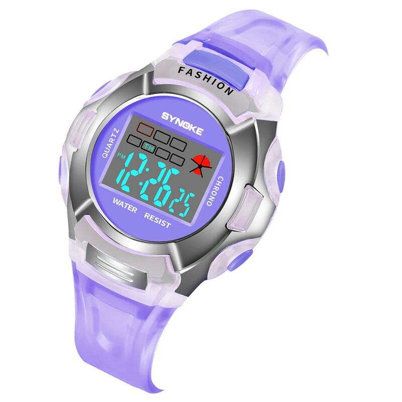 Synoke Sport Kinder Uhren Cartoon Gummi Digitaluhr führte Studenten Armbanduhr Mädchen Jungen Geschenke elektronische Uhr Relogios