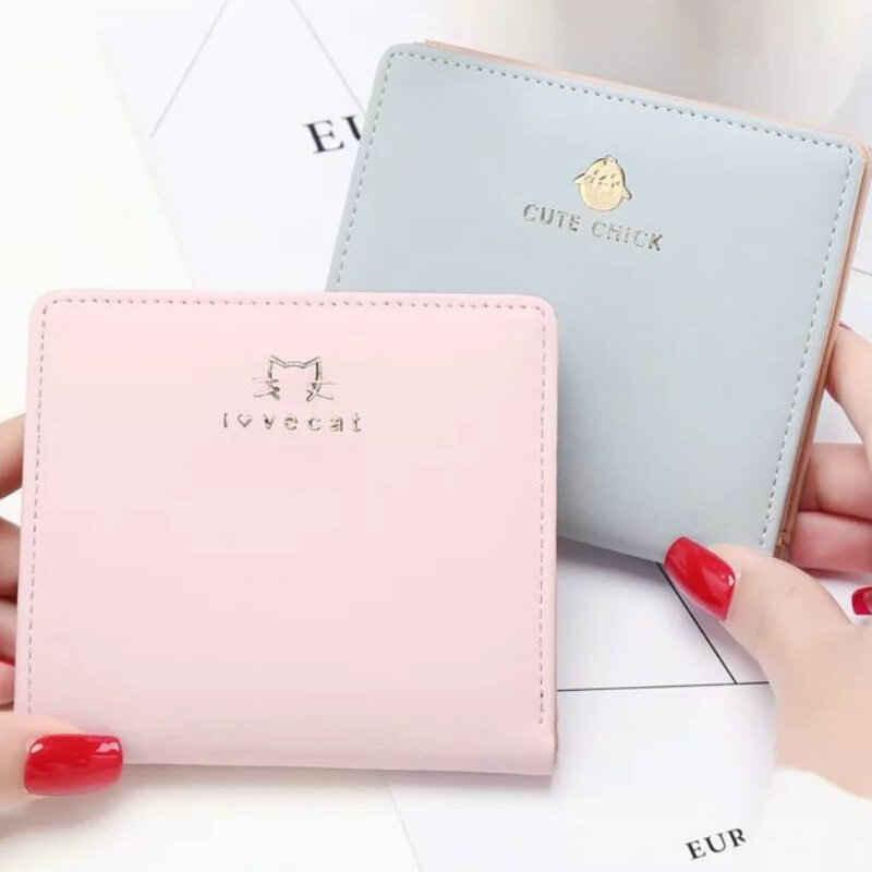 Portfele kobiety aplikacje Tassel składany Kawaii słodkie Hasp Zipper kobiet koreański styl Mini portfel modna, patchworka torebka Ulzzang