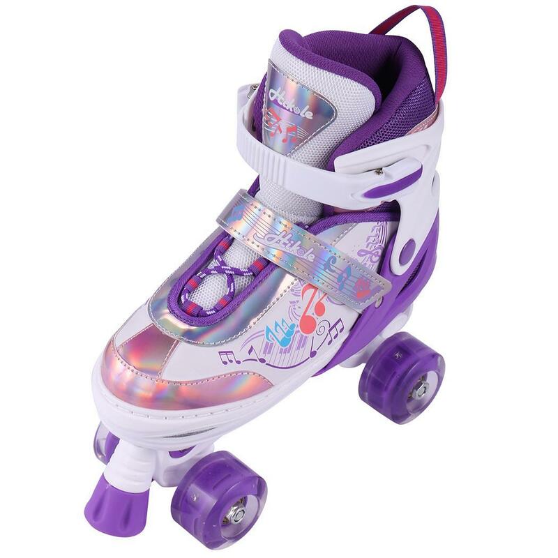 아이를위한 조정 가능한 롤러 스케이트 전체 빛으로 여자 LED 바퀴 4 바퀴 2 행 라인 야외 스케이트 신발