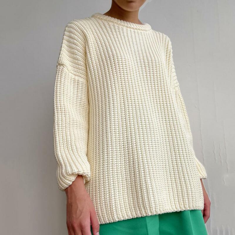 Luźna stylowa miękka tekstura kobiety nadwymiarowy sweter sztuczny futerko kobiecy sweter modny na jesienną zimę