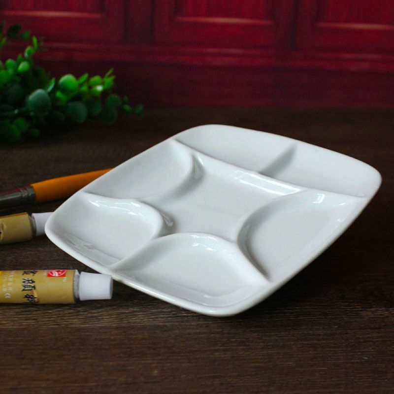 7-dobrze kwadratowy biały ceramiczny artysty paleta farb do akwareli gwasz akrylowe