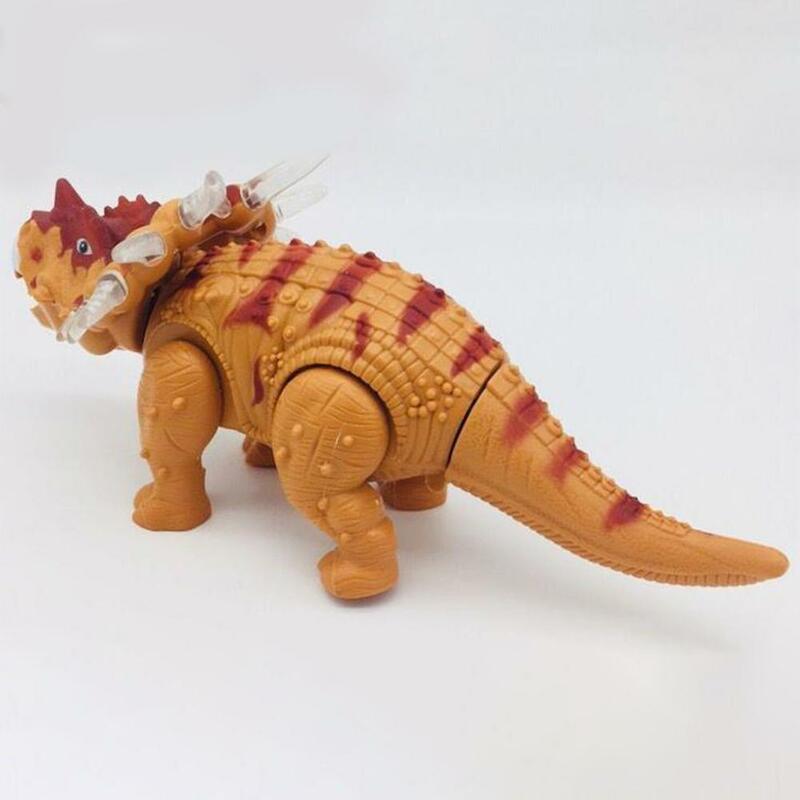 Kuulee Electric Walking Dinosaur with Sound Flashing Lights The Jurassic Triceratops Dinosaur Model Toys