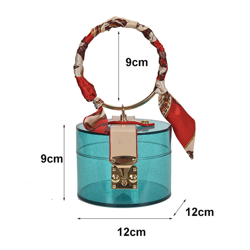 Transparan Mini Tas Tangan Wanita Acrylic Clutch Malam Casing Gold Handle Pesta Dompet Wanita Chain Tas Bahu ZD1587