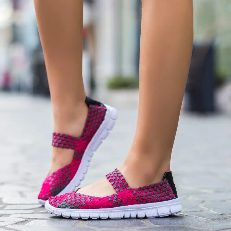 Frauen Turnschuhe 2020 Neue Mode Atmungs Weben Casual Schuhe Frau Komfortable Wohnungen Turnschuhe Frauen Schuhe Zapatos De Mujer
