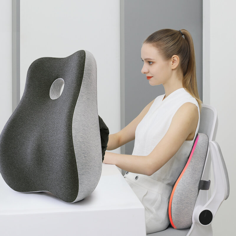 Cojín de asiento patentado, soporte lumbar ergonómico y cómodo para coche, espuma de memoria gruesa, silla de oficina, asiento trasero de coche para embarazadas