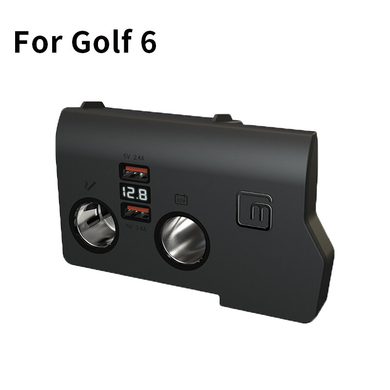 Cargador de coche modificado con encendedor de cigarrillos, enchufe usb dual, multiuso, uno para dos, dedicado a Volkswagen Golf6 y Golf7
