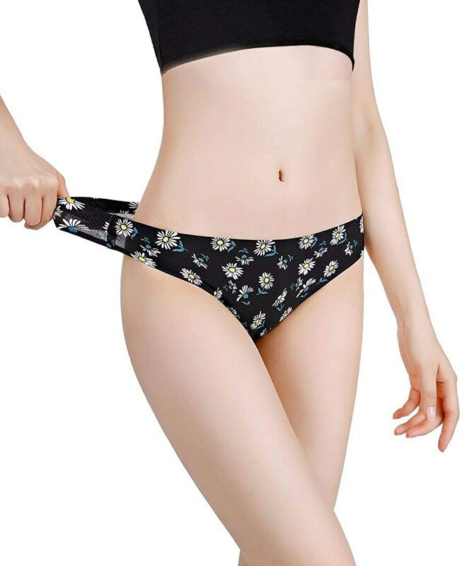 Panties Women Sexy Lingerie Temptation Flowers Low-waist Panties Thong No Trace Breathable Underpants Underwear Female Intimates