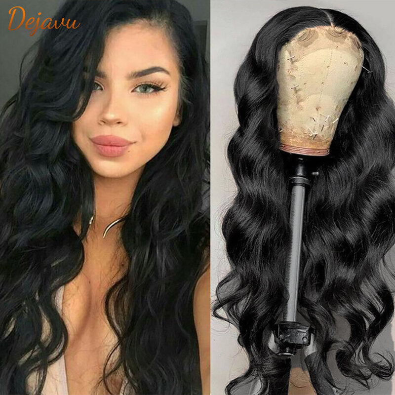 Dejavu – perruque Lace Front Wig péruvienne Remy, cheveux naturels ondulés, 13x4, densité 150%, pour femmes africaines