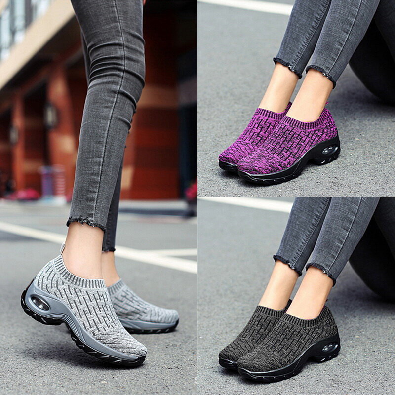 Zapatillas de deporte de malla transpirable para mujer, zapatillas con plataforma, informales, vulcanizadas, para caminar