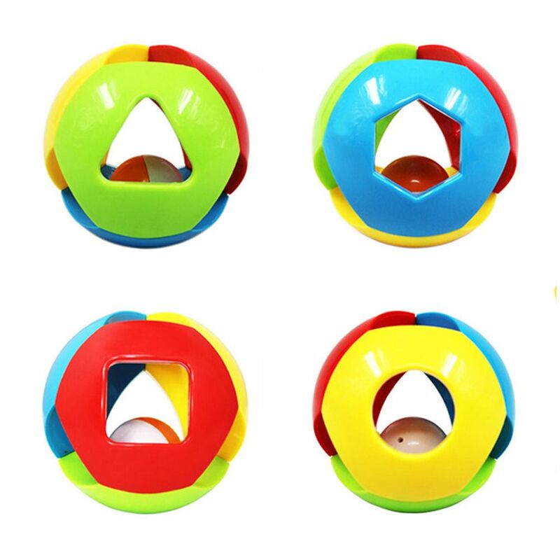 Chocalhos de plástico de bola colorida para bebês, brinquedos educativos para aprendizagem precoce