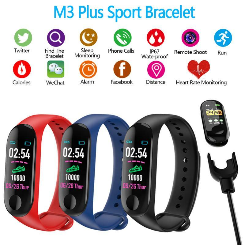 Reloj deportivo inteligente M3, pulsera con Monitor de ritmo cardíaco, podómetro, compatible con Bluetooth