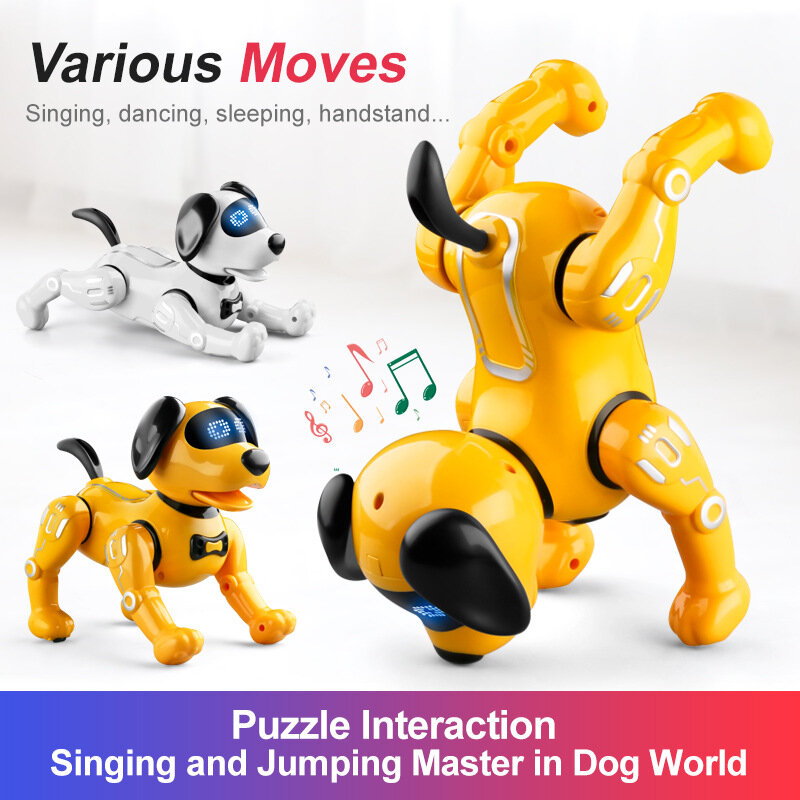 Novo robô inteligente rc cão educação precoce brinquedo das crianças pai-filho interação invertido demonstração simulação brinquedo do cão