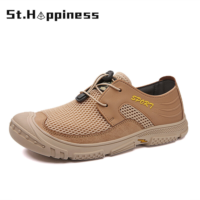 2021 New Summer Men's Mesh Shoes Fashion Comfortable Casual Sneakers Outdoor Lightweight Soft Anti-slip Walking Shoes Big Size