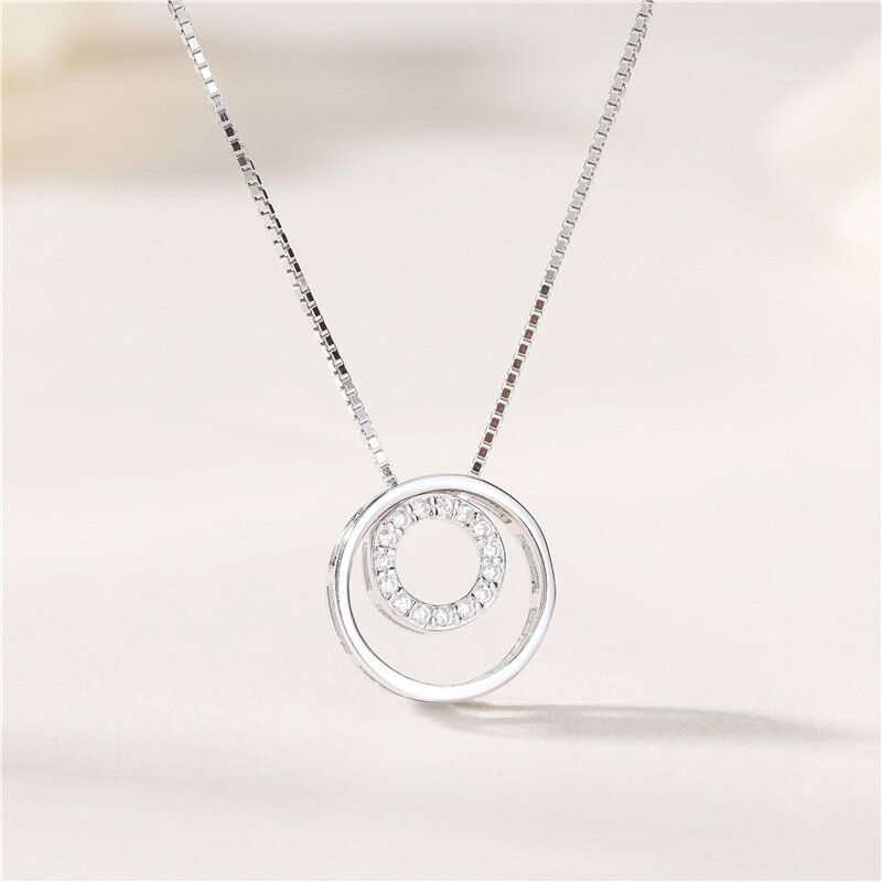 Sodrov-collar de plata de ley 925 con círculo geométrico, Gargantilla Simple, plata esterlina 925