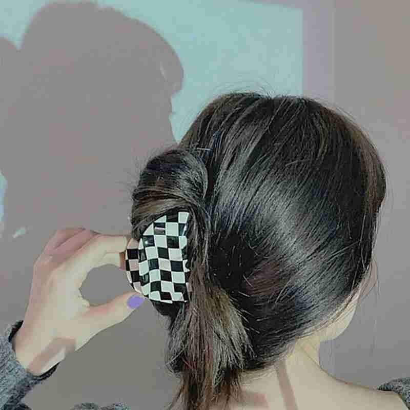 Nowe szachownica spinki do włosów Hairgrip eleganckie spinki do włosów spinki do włosów dla kobiet Shark Barrette nakrycia głowy dziewczyny akcesoria do włosów