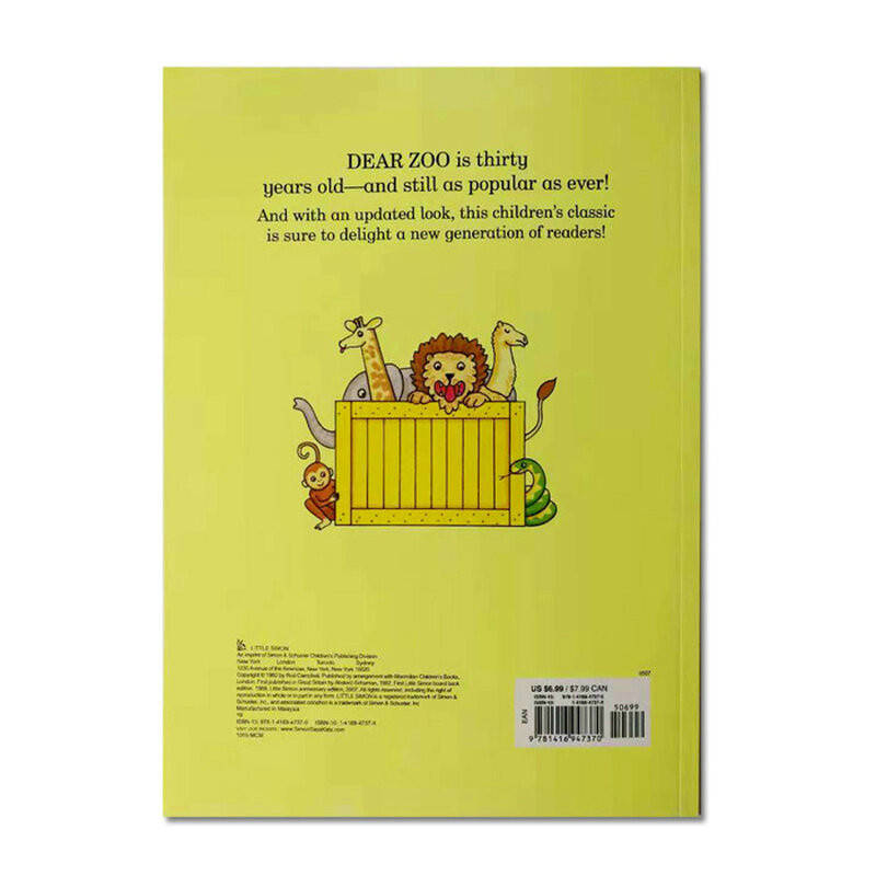 Dear Zoo: A Lift-The-Flap โดย Rod Campbell การศึกษาภาษาอังกฤษ Picture Book Book หนังสือสำหรับเด็กทารกของขวัญเด็ก