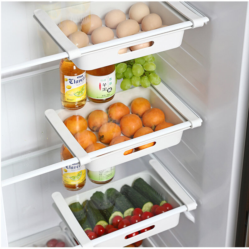 الثلاجة صندوق تخزين البيض المنزلية متعددة الوظائف سحب التدريجي درج سلة التخزين المطبخ الفاكهة الخضار تخزين الرف