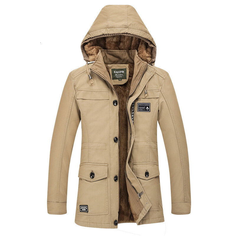 Ropa acolchada de algodón para hombre, chaqueta de invierno, con código Will Code Even, gorra de algodón puro, fondo largo para jóvenes