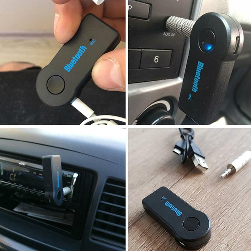 Adaptador de receptor de Audio estéreo para coche, receptor de Audio con Bluetooth, Aux, receptor Bluetooth inalámbrico manos libres con micrófono