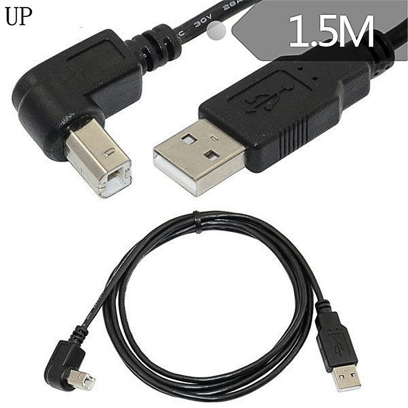 USB 2.0 ألف ذكر إلى USB B ذكر نوع B BM أعلى و أسفل و اليمين و اليسار زاوية طابعة الماسح الضوئي 90 درجة كابل 50 سنتيمتر 150 سنتيمتر BM بزاوية كابل
