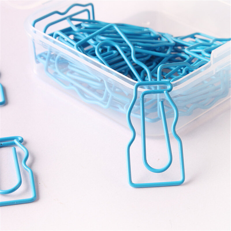 20Pcs/box Bottle Shape Paper Clips Bookmarks Photo Memo Ticket Clip Paperclips Stationery School Supplies Gifts