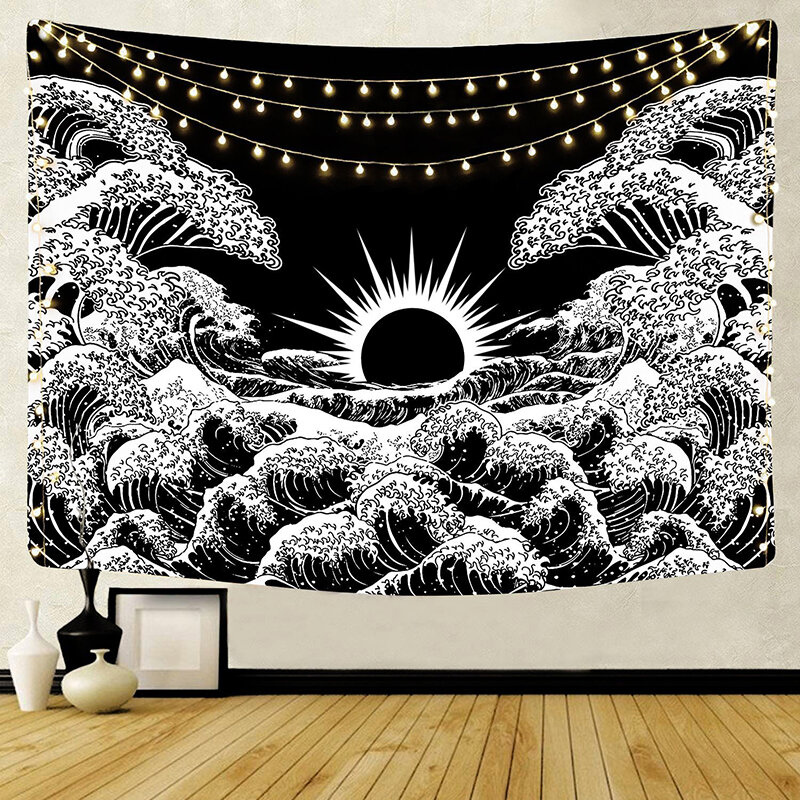 India Mandala Tapestry Wall Hanging Sun Moon Tarot Wall Tapestry Wall Carpet Psychedelic Tapiz Witchcraft Wall Cloth Tapestries