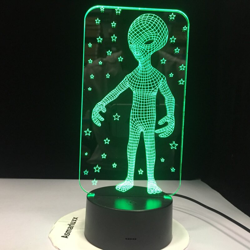 Lâmpada 3d de decoração para quarto e quarto infanti-terra que muda de cor sensor de toque infantil com lâmpada de luz noturna remota 2276