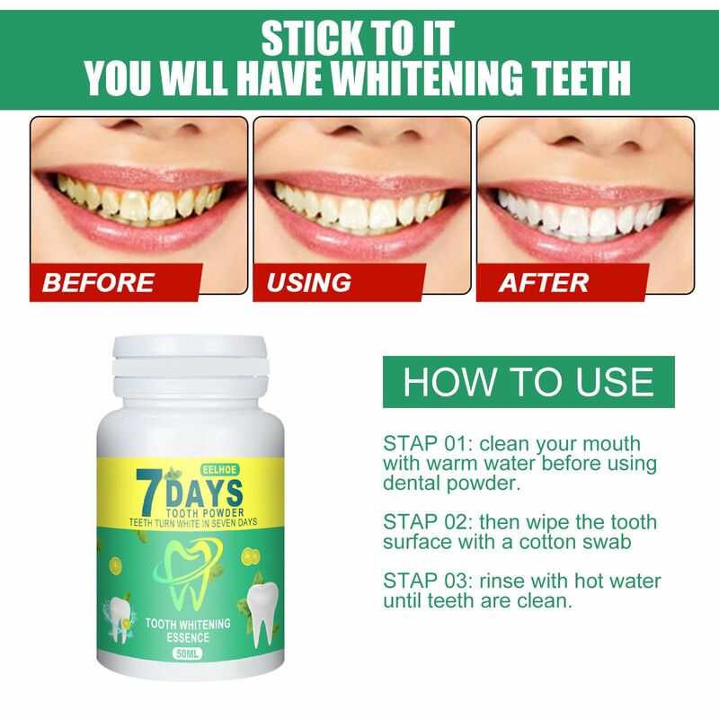 50ml Household Remove Coffee Stains Brighten Tea Stain Fresh Breath Tooth Whitening Powder Dental Care Tool Teeth Powder
