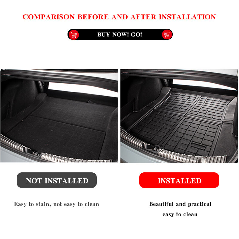 For Tesla Model 3 2022 Accessories Trunk Mats Model3 Trunk Waterproof Pad Model Three Folded The Upper Cushion Of 2021-2017 Year