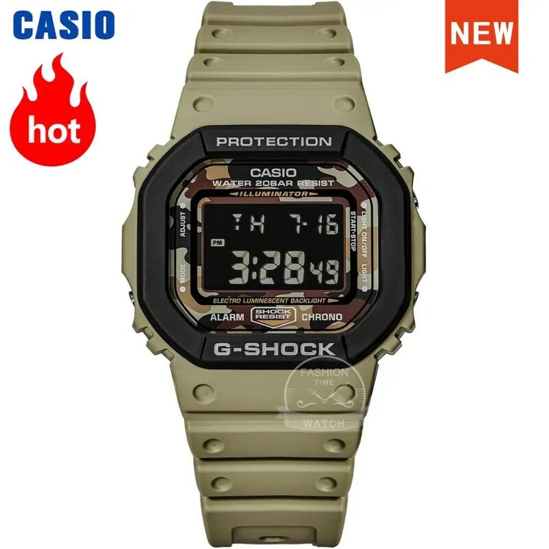 Часы Casio g shock мужские, роскошные камуфляжные, военные, цифровые, спортивные, кварцевые, на солнечной батарее, DW5610SUS5D
