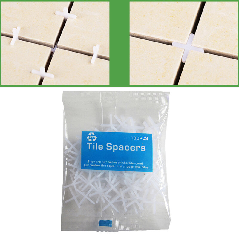 Hard-wearing Plastic Tile Tiles Cross Spacer 100 Pcs Removable Plastic Tile Crosses Tile Spacers Professional Accessories