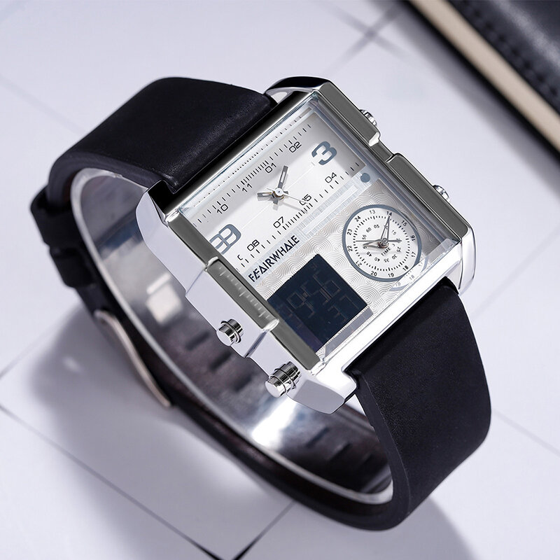 Mark Fairwhale Sport orologio multifunzione da uomo specchio digitale Hardlex orologio da polso da uomo impermeabile luminoso, cronografo,