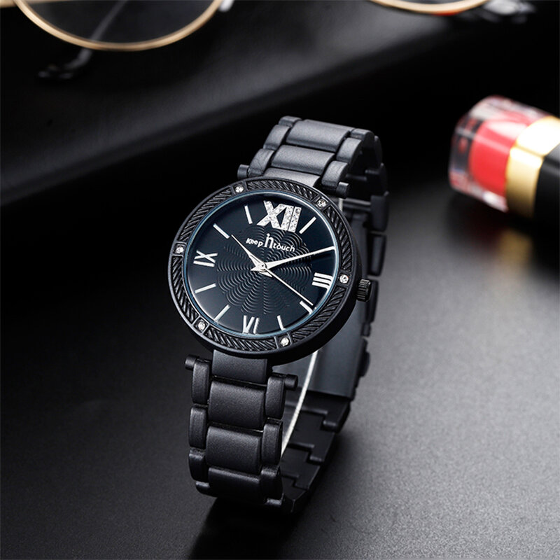 Zegarek damski czarny Montre Femme 2021 moda damska matowa powierzchnia zegarki na rękę Relojes Para Mujer luksusowe zegarki na rękę dla kobiet
