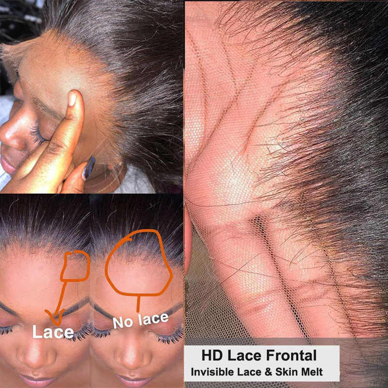 Prosto koronki przodu włosów ludzkich peruk 30 32 Cal 13x4 13x6 przejrzyste 4x4 zamknięcie peruka dla czarnych kobiet brazylijski Remy 150 gęstości