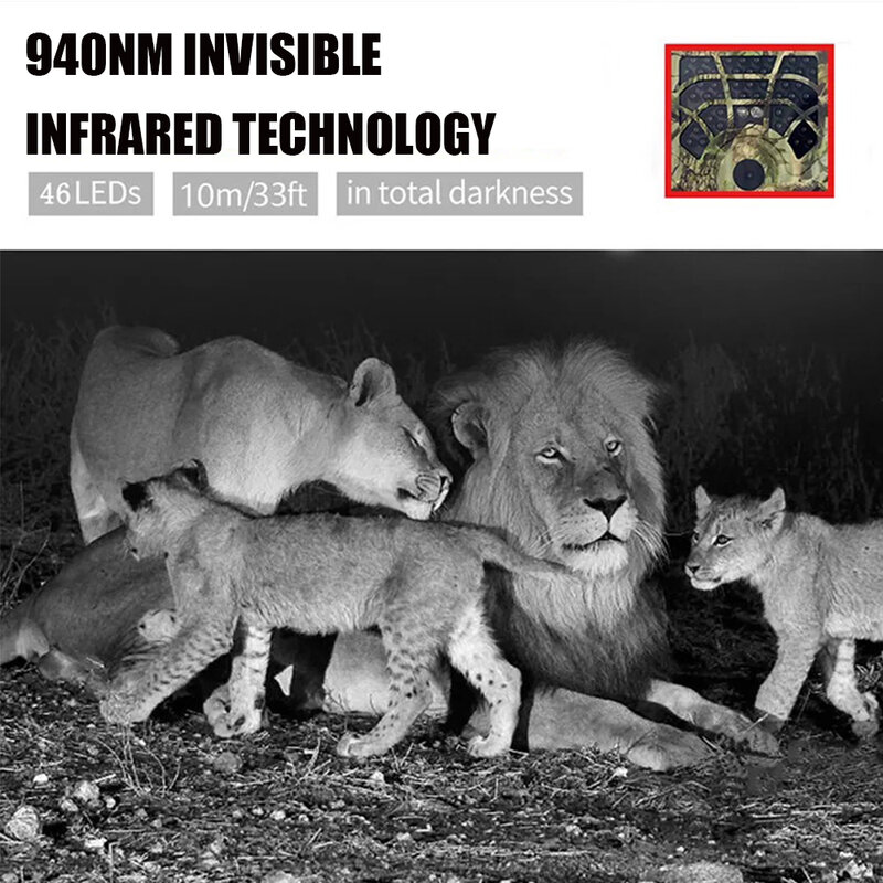 PR300C مراقبة الحياة البرية الأشعة تحت الحمراء الزناد كاميرا 12 مليون 720p الغابات في الهواء الطلق الصيد كاميرا 120 درجة Pir الاستشعار واسعة و