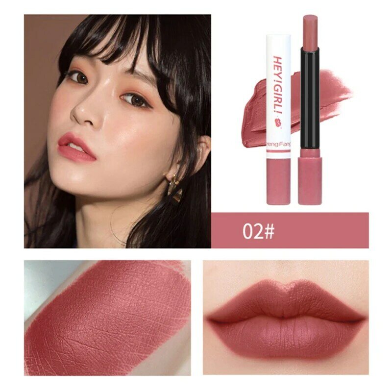 4 Warna/Set Tahan Lama Matte Lipstik Korea Kelembaban Kosmetik Bibir Makeup Tahan Air Tabung Asap Lipstik Beludru Bibir Merah