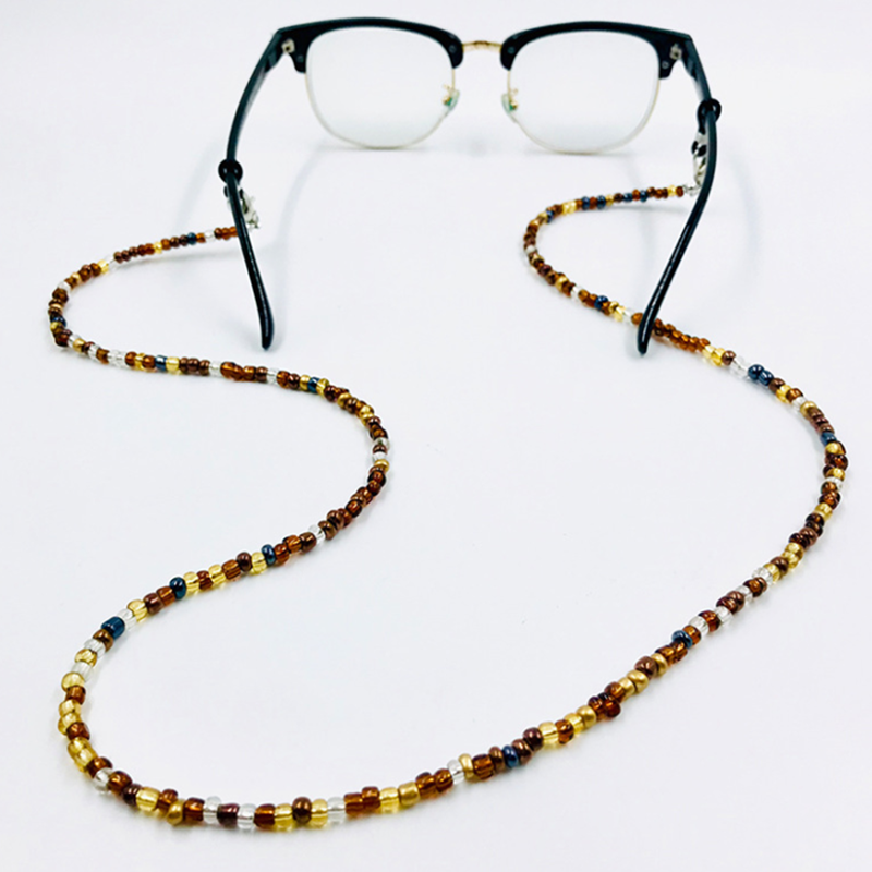 Mode Maske Hal Strap Gold Farbe Für Frauen Mädchen Halskette Lange Ketten Gläser Lanyard Gläser Stern Imitation Perlen Schmuck