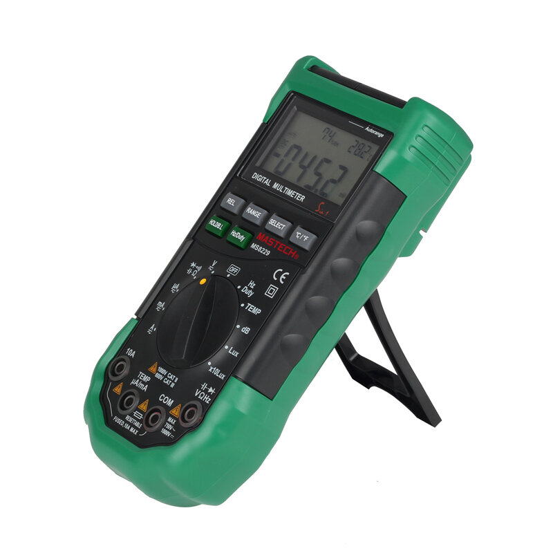 Mastech – multimètre numérique à plage automatique MS8229, Original, 5 en 1, multifonction, niveau sonore Lux, testeur de température et d'humidité